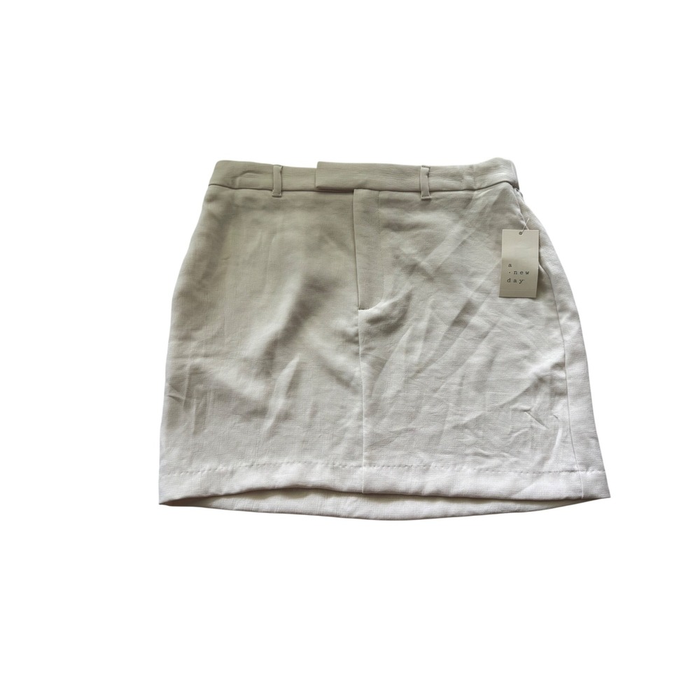 A New Day Womens Cream Recycled Polyester Mini‎ Skirt Size Medium NWT